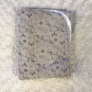 Koala Baby World Map Receiving Blanket Tan Brown Flannel Compass Mountains Trees